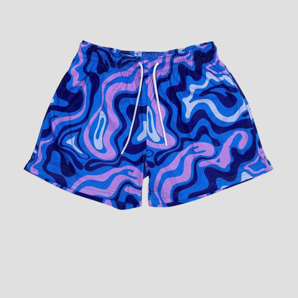 Street style quick-dry shorts with watercolor graffiti design