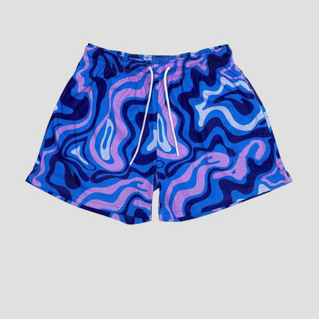 Street style quick-dry shorts with watercolor graffiti design