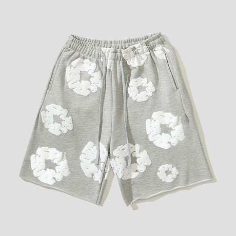 Stylish quick-dry shorts with hip-hop floral motif