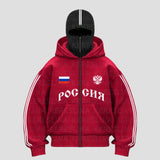 Y2K Double-Hood Letter Print Hoodie
