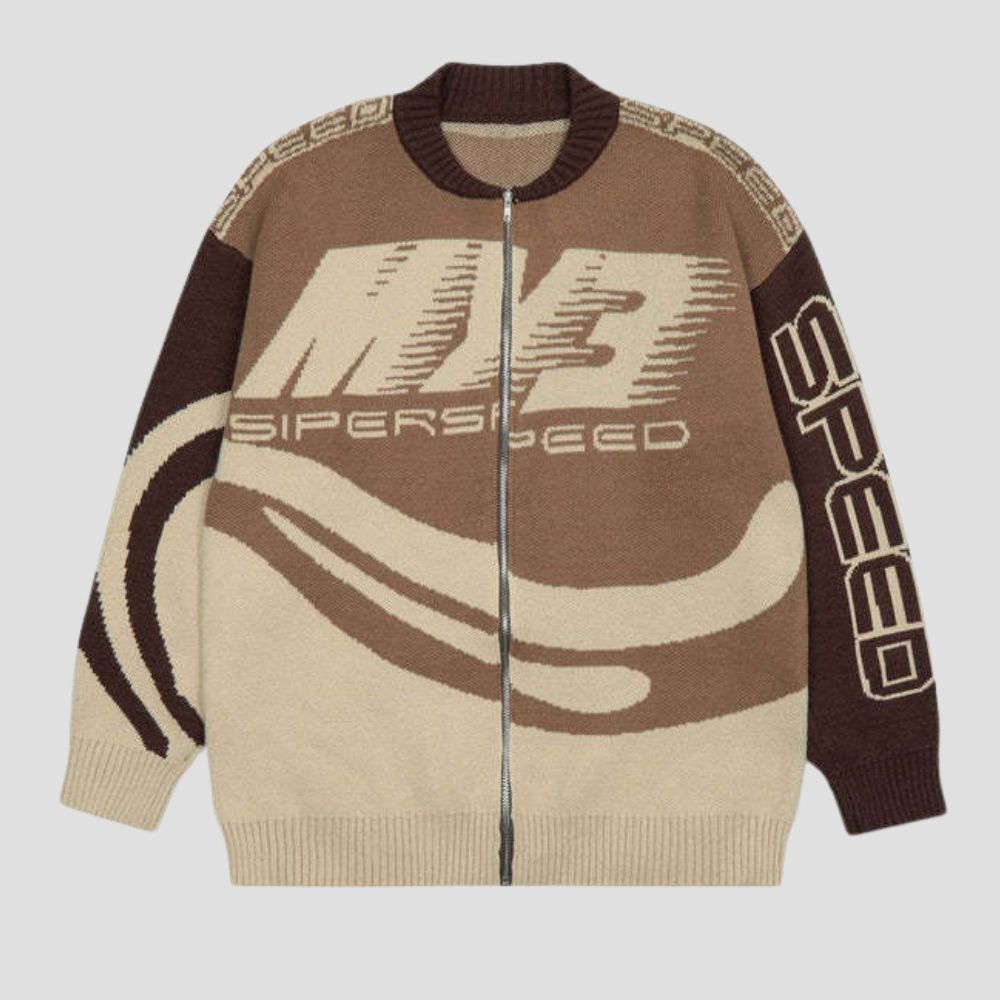 Y2K Fashion Aesthetic Knitted Zip Cardigan Sweater