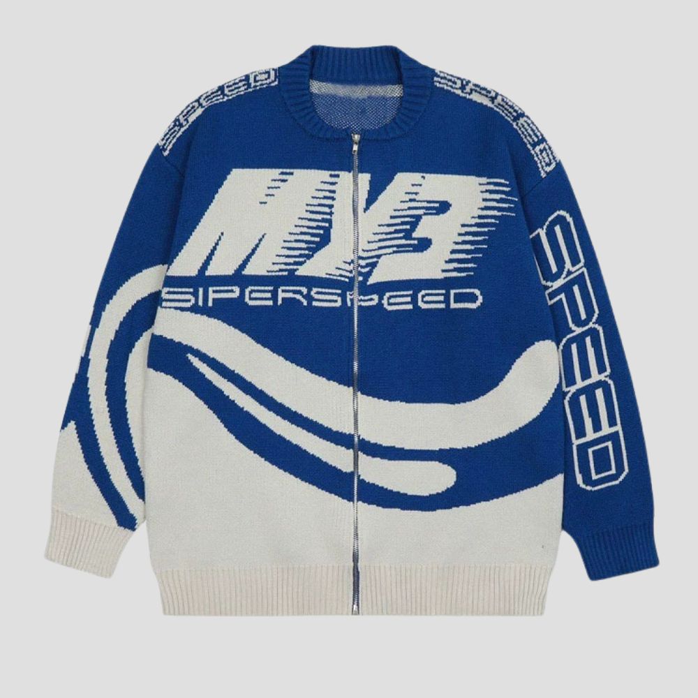 Y2K Fashion Aesthetic Knitted Zip Cardigan Sweater