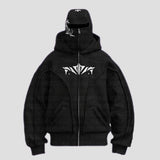 Y2K High Street Loose-Fit Vintage Double-Hood Hoodie