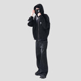 Y2K Hoodie with Built-in Mask Design