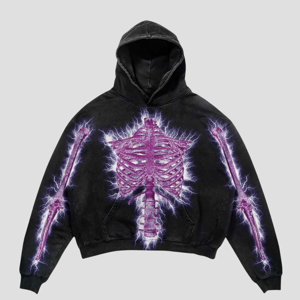 Y2K Loose Skull Print Sweatshirt Jacket