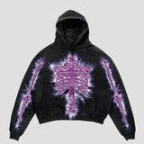 Y2K Loose Skull Print Sweatshirt Jacket