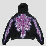 Y2K Loose Skull Print Sweatshirt Jacket
