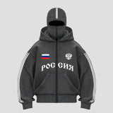 Y2K Double-Hood Letter Print Hoodie