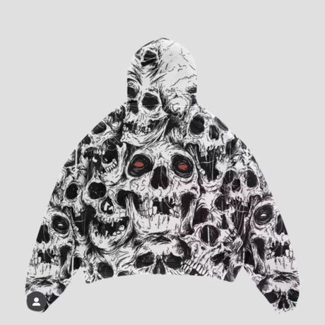 Smoking Skull Graphic Hoodie