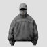 Y2K Zip-Up Hoodie with Eye-Cutout Mask Hood