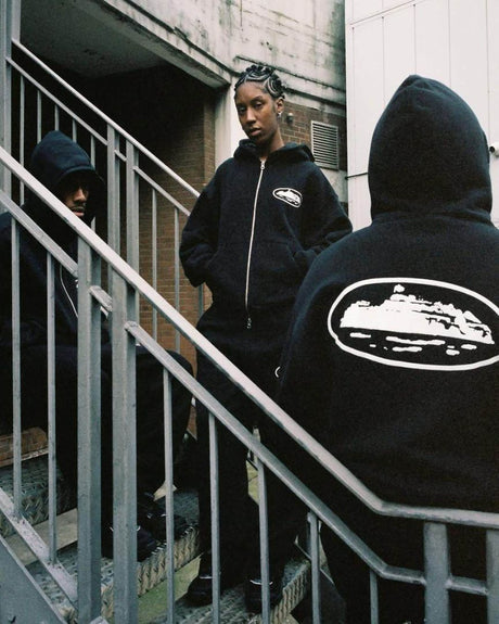 Hip-Hop Puff Print Hooded Tracksuit