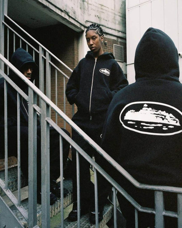 Hip-Hop Puff Print Hooded Tracksuit