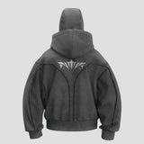 Y2K High Street Loose-Fit Vintage Double-Hood Hoodie