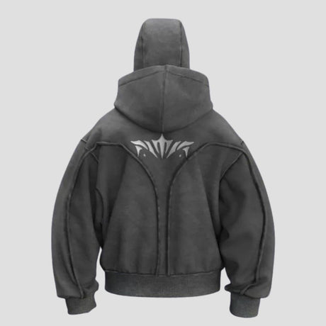 Y2K High Street Loose-Fit Vintage Double-Hood Hoodie