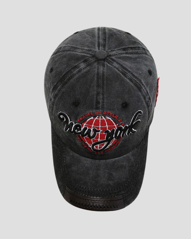 Embroidered Denim Baseball Cap