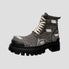 Distressed Denim Combat Boots